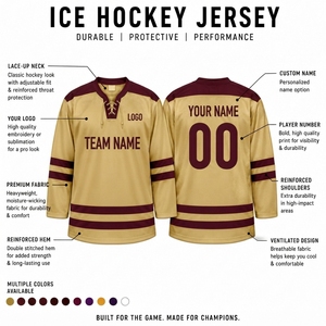 Jersey de Hockey sobre Hielo OEM, Ropa Deportiva Personalizada para Equipos, Fabricante de Ropa Deportiva de Marca Privada, 100% Poliéster, Absorbente de Humedad, para Hombre - Product Image 1