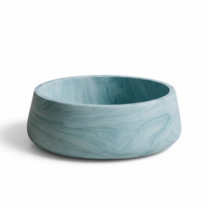 Bol à salade et à fruits en résine polie, fait main, écologique, pour la cuisine, décoration d'intérieur, design floral rond - Product Image 1
