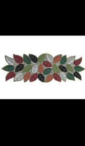 Embroidered Leaf Pattern Table <b>Runner</b> Classic Home Decor <b>Washable</b> Hand Wash - Product Image 3