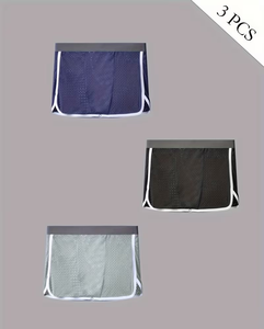 Men Ice Silk Boxer Shorts Breathable Mesh Boxer Briefs Mid Rise Loose Waist 3 Pack Lounge Underwear - Product Image 6