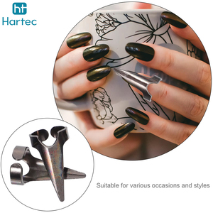 Ensemble d'anneaux de séparation pour cheveux en acier inoxydable finition foncée, accessoires modernes de sectionnement pour salon, outils de tressage manuel, vente en gros - Product Image 4