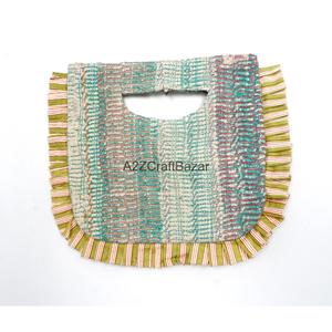 Indian 100% Cotton Bohemian Embroidery Designer Women Kantha Clutch Messenger Shoulder <b>Bag</b> Handmade Suzani Pattern - Product Image 1