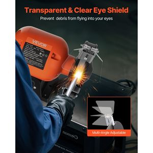 Single Speed 6-inch Bench <b>Grinder</b> with 1750RPM Low-Speed Table 250W 2A Induction Motor 36/60-Grit Grips - Product Image 4