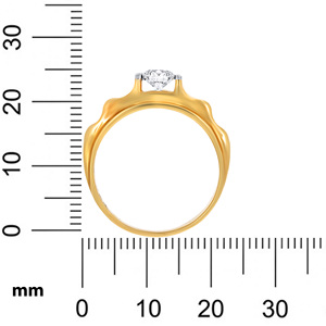 Wavy Vibes <b>Men</b> Solitaire <b>Ring</b> Classic Round Brilliant Solitaire Diamond <b>Ring</b> with Bold Wide Yellow Gold Band Premium Fine <b>Ring</b> - Product Image 5