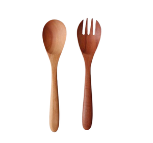 Handmade Acacia Wood <b>Serving</b> <b>Spoon</b> and Fork Set Classic Design Durable Eco-Friendly for Cooking Utensils - Product Image 1