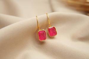 Boucles d'oreilles vintage en argent sterling 925 avec rubis, bijoux artisanaux en pierres précieuses, cadeau élégant pour elle, fête des mères, anniversaire - Product Image 3