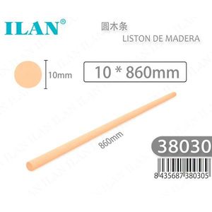 Barra di legno rotonda Ilan 10mm x 860mm per artigianato e progetti fai da te - Product Image 1