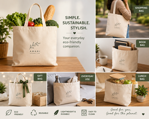 กระเป๋าผ้าแคนวาส AMANI ขนาด 14 นิ้ว ดีไซน์เรียบง่ายสำหรับใช้ในชีวิตประจำวัน - Product Image 4