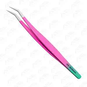 Pince à épiler de précision en acier inoxydable pour techniciennes en extensions de cils, salons professionnels, outils d'application de cils, logo personnalisé, haute qualité - Product Image 2