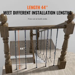 Set Moderno di 10 Balaustre in Acciaio Zincato 44FT X 1/2" per Ringhiere, Pali Decorativi Cavi per Scale - Product Image 3