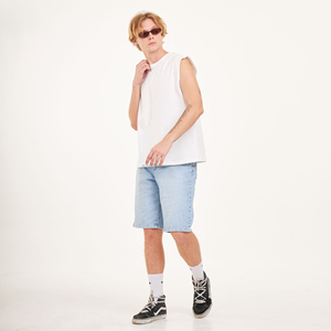 2025 Unisex Ribbed Tank <b>Top</b> Men's Gym <b>Vest</b> Customizable Logo Stretch Fitness T-Shirt Casual Muscle Style Summer Sport Workouts - Product Image 3