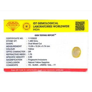 Natural Yellow Sapphire 7.4 Carat Oval Cut Loose Gemstone for Fine Jewelry - Product Image 4