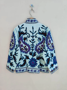 Veste Suzani en velours brodé de fleurs Style bohème vêtements d'extérieur indiens manteau de fête pour l'hiver - Product Image 2