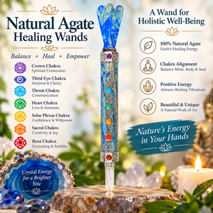 Baguettes de guérison Aura Cleaning en agate naturelle, écologiques, 7 chakras, avec ange, pour la décoration de la maison - Product Image 1