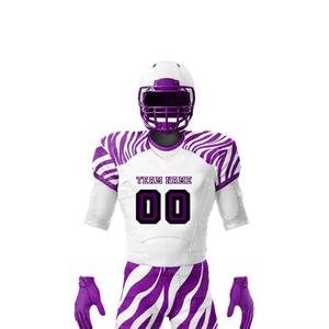 Contraste de couleurs, uniforme de football américain le plus vendu, vêtements d'équipe, respirant, séchage rapide, grande taille, manches courtes, 100% polyester - Product Image 3