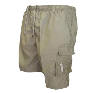 Pantalones Cortos Cargo de Verano para Hombre, Estilo Militar Color Caqui, Cintura Elástica, Poliéster/Algodón, Servicio OEM - Product Image 1