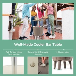 Outdoor Telescopic Tabletop <b>Cooler</b> Bar <b>Table</b> for Beer and Wine Convenient Portable Bar <b>Tables</b> - Product Image 5