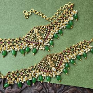 Kemp Armlets with Green Beads-Fashion Body Jewelry - Product Image 1