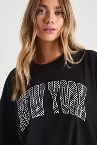 T-shirt surdimensionné imprimé New York - Product Image 4