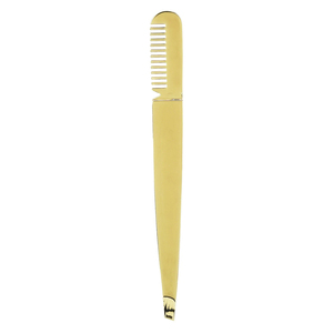 Pince à épiler peigne 2 pièces, pince à épiler biseautée professionnelle en acier inoxydable haute dureté, double tête et logo personnalisé - Product Image 1