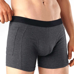 Calzoncillos bóxer de cintura media para hombre, de color sólido, tejidos, transpirables, mezcla de algodón y spandex - Product Image 6