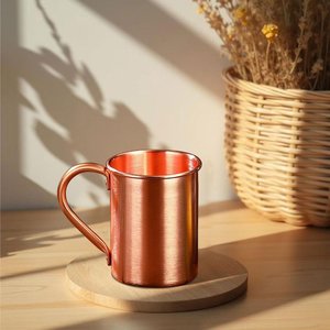Mug à boisson en cuivre, finition martelée, en métal, pour thé, eau, jus, usage domestique et repas. - Product Image 1