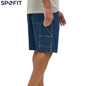 กางเกงยีนส์ขาสั้นลำลองคุณภาพดีที่สุด ขายส่ง กางเกงยีนส์ขาสั้นทรงตรงติดกระดุม สตรีทแวร์ผู้ชาย สั่งทำได้ เอวสูง แห้งเร็ว - Product Image 2