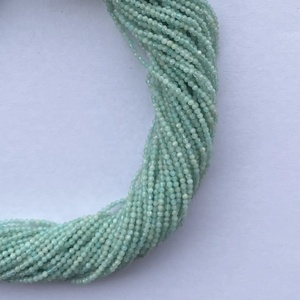 Cuentas redondas microfacetadas de amazonita natural, piedras preciosas sueltas de amazonita de alta calidad, collar fino con cuentas, joyería para regalo de mujer - Product Image 3