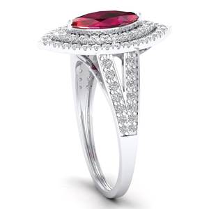 Bague en or massif 14 carats sertie de rubis et de diamants, fabrication artisanale REYES, OEM ODM, bijoux fins sur mesure pour femmes, création de bijoux de mariage. - Product Image 3