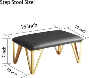 Taburete Metálico Minimalista con Cojín de Cuero PU Extraíble, Mueble Moderno para Hogar, Oficina, Apartamento, Dormitorio, Cafetería, Salón, Venta al Por Mayor - Product Image 2