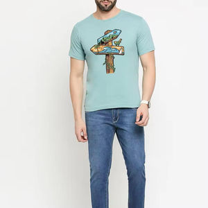 Camisetas de Algodón de Alta Calidad con Estampado DTG y Lavado Ácido, Personalizadas al por Mayor, de Secado Rápido, con Cuello Redondo, para Hombre, 2024 - Product Image 5