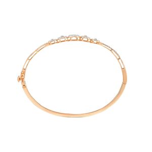 Rose Gold Lab Grown Diamond Square Link Geometric <b>Bangle</b> <b>Bracelet</b> - Product Image 3