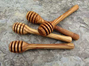 Wooden Honey Dipper With Round Head For Smooth Drip Control <b>Mini</b> Wooden Honey Dipper For Personalized Wedding Favor Jar - Product Image 2