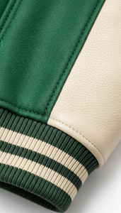 Vêtements d'extérieur professionnels et athlétiques en cuir de style américain durable avec manches contrastées - Product Image 4