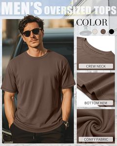 Camiseta de Algodón para Hombre, Estilo Nuevo, Manga Corta, Cuello Redondo, Color Sólido Informal, Transpirable, Ecológica, de Secado Rápido, Ajuste Holgado, para Uso Diario en Verano - Product Image 5