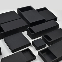 Boîte en carton noir pour tiroir, emballage en carton noir, boîte cadeau artisanale DIY