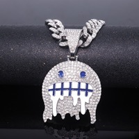Collier pendentif hip-hop tendance en moissanite de fournisseur indien pour les amateurs de mode et les accessoires de musique rap, disponible à la vente