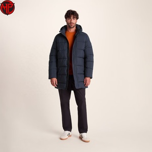 Chaqueta de Invierno Larga para Hombre, Tipo Parka, con Capucha, Aislada, Impermeable, Resistente al Viento, para Actividades al Aire Libre, Chaqueta de Fútbol - Product Image 3