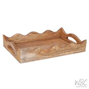 Premium Wooden Large Serving Rectangular Tray Handcrafted Rubberwood Material for Home Kitchen Cafe Table Decor Snacks Coffee - Product Image 3