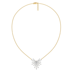 Collar con Colgante de Copo de Nieve, Oro Sólido de 18K, Diamante Redondo con Engaste de Garras, Cadena de Serpiente, Lujo Unisex para Uso Diario, Certificado GIA - Product Image 2