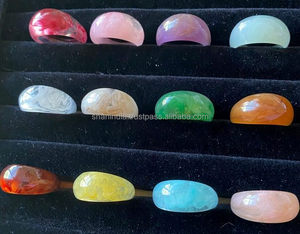 Bagues en résine unisexes de haute qualité faites à la main bijoux de mode pour les fêtes plages coeur personnalisable bois acrylique incrusté pour les cadeaux - Product Image 3