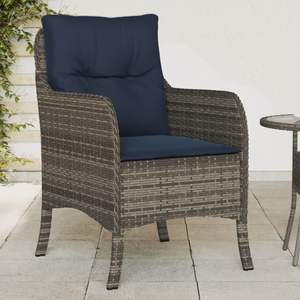 Ensemble de 2 chaises de jardin gris et bleu marine - Product Image 1
