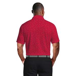 Camiseta de Manga Corta para Hombre, Estampada en Rojo, Transpirable, de Punto, Estilo Casual, con Logotipo Frontal, Estilo Golf, Poliéster/Algodón - Product Image 4