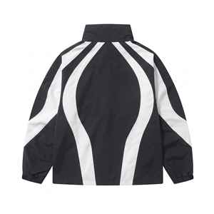 Ensemble survêtement streetwear homme personnalisé 2 pièces, coupe ample, léger, avec panneaux et passepoil, veste et pantalon en nylon - Product Image 3