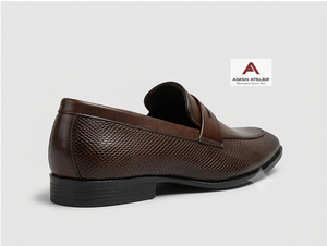 Asken Atelier - Mocasines de Piel Sintética Marrón para Hombre, Diseño Elegante con Punta en Pico, Estilo Slip-On, Construcción Transpirable y Duradera - Product Image 3