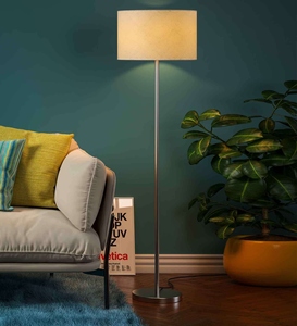 Lampe de sol d'angle de luxe en coton avec abat-jour, base métallique, écologique, OEM/ODM, faible MOQ, prix d'usine, vente en gros, approvisionnement en vrac - Product Image 5