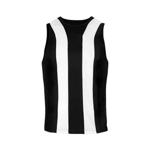 Ensemble de maillots de basket-ball sublimés personnalisés, noir et blanc rayé, sans manches, unisexe, adulte, polyester respirant, vêtements d'équipe - Product Image 2