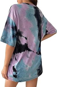 Camiseta cómoda con cuello redondo para mujer, camiseta de verano con efecto tie-dye, venta al por mayor, camisetas de manga corta, camisetas transpirables con bordado. - Product Image 2