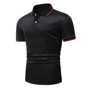 Camiseta de golf negra informal de manga corta de alta calidad para hombre, camisetas de polo de talla grande, logotipo bordado personalizado, OEM antiarrugas - Product Image 2