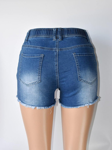 Shorts de Mezclilla para Mujer, Impresión Digital OEM, Color Personalizado, Transpirables, Casuales, de Alta Calidad, Poliéster/Algodón - Product Image 2